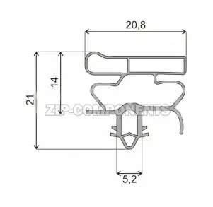 Уплотнитель 580x1150 холодильника Bosch профиль ОМ